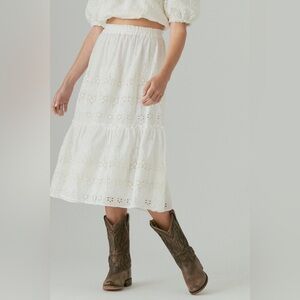 Lucky Brand White Lace Maxi Skirt